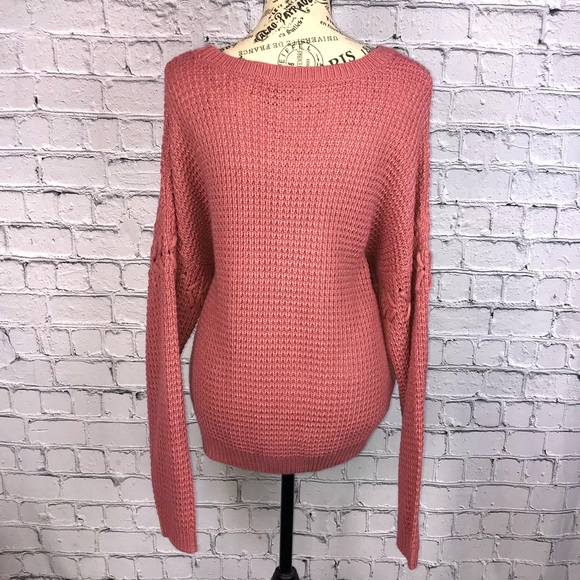 Almost Famous Women’s Pink Knitted Round Neck Sweater Size XL - Picture 2 of 6
